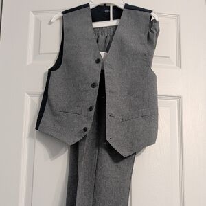 Boys Gray Suit Vest and Pants Set